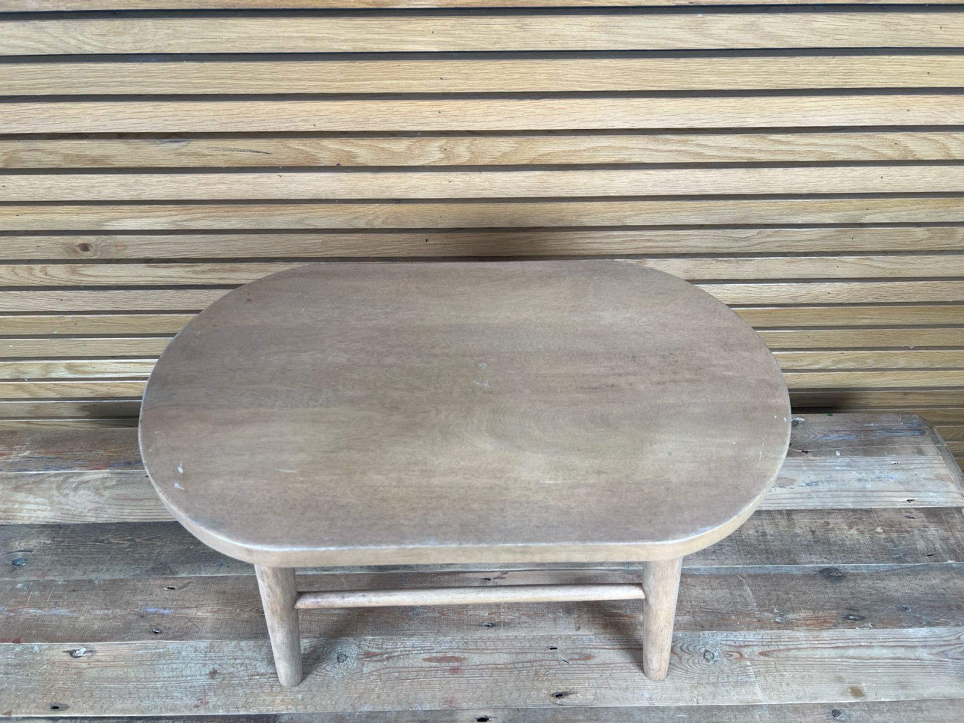 Wood Oval Top Side Table - Bild 3 aus 5