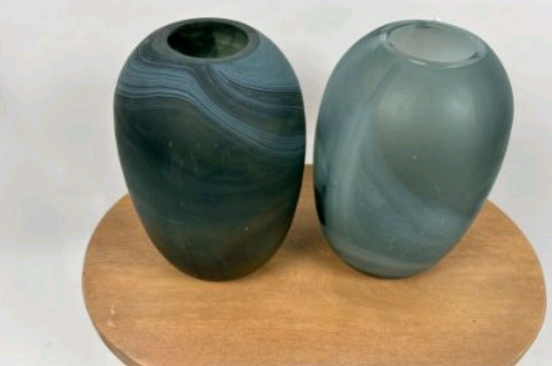 Amara Glass Vase x 2 Dark Blue - Image 3 of 3