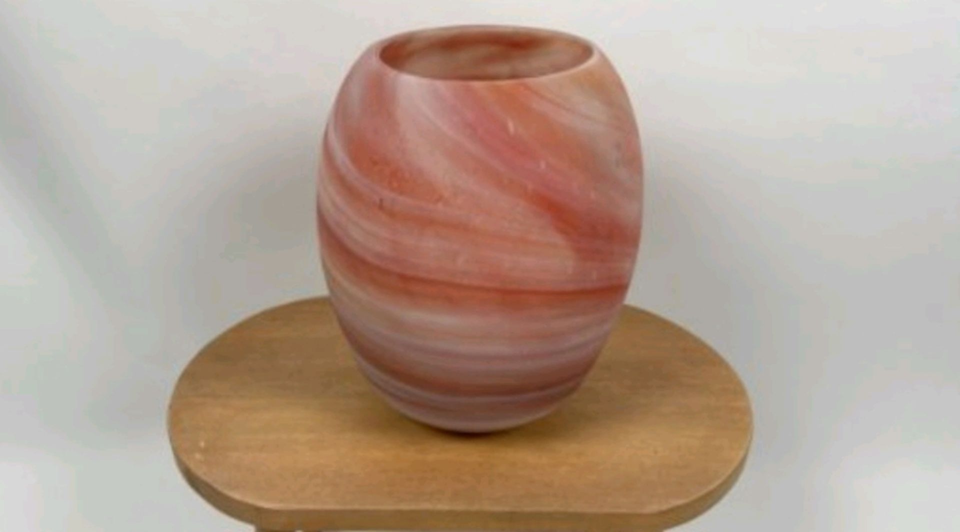 Pink Glass Marble Vase - Image 3 of 4