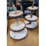 3 Tier Wooden Stands x2