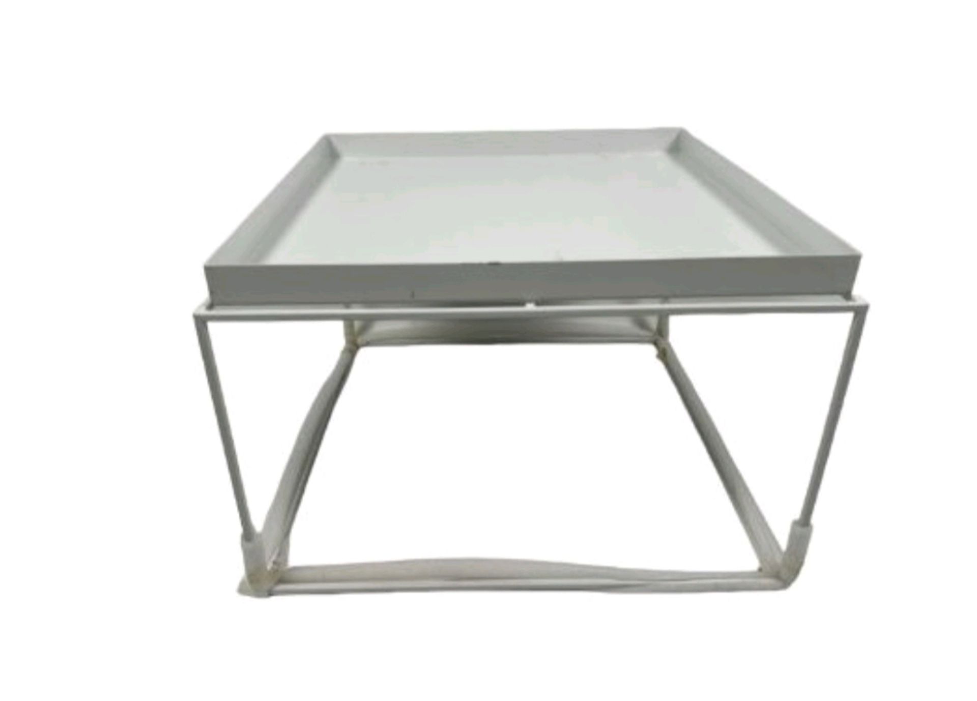 White Metal Display Tray With Box Frame