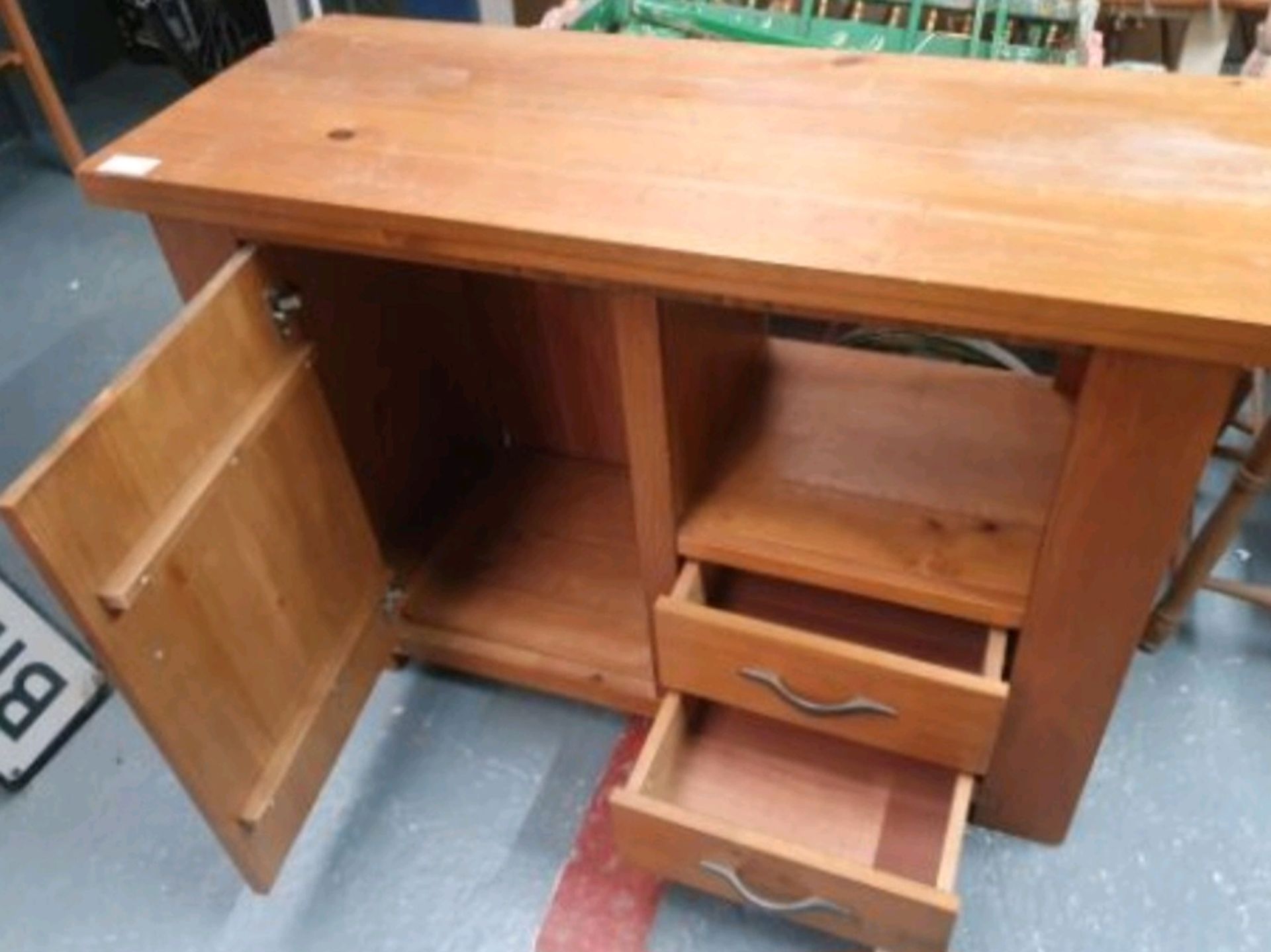 Solid Wood Table/Media Unit - Image 2 of 2