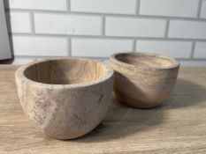 Small Untreated Stone Bowl x 2