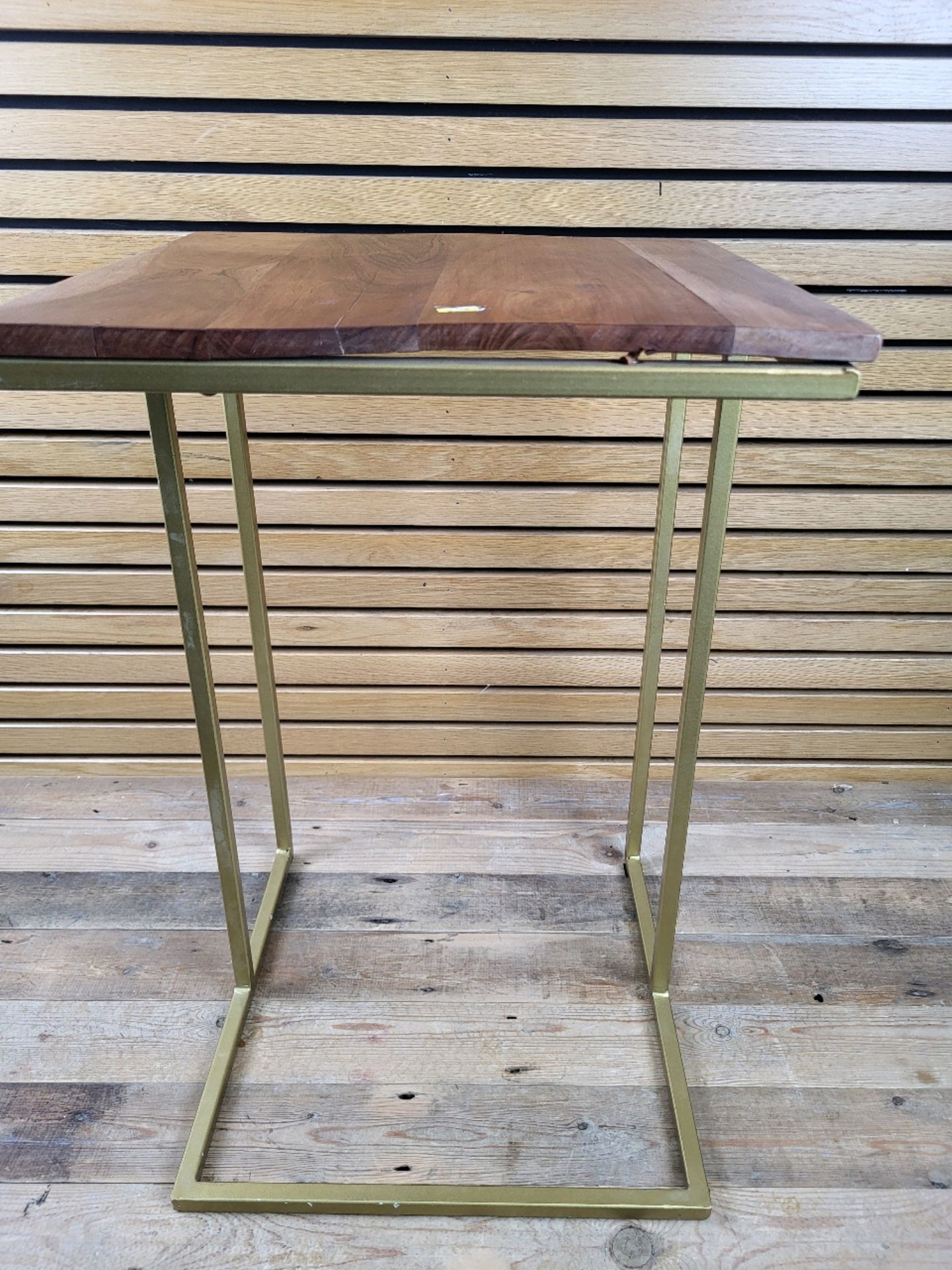 Wood and Gold Side Table - Image 2 of 2