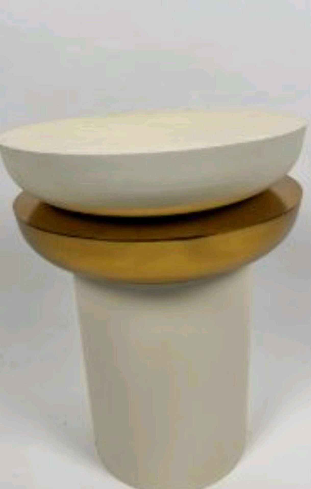 Amara Cream and Gold Side Table - Image 2 of 4