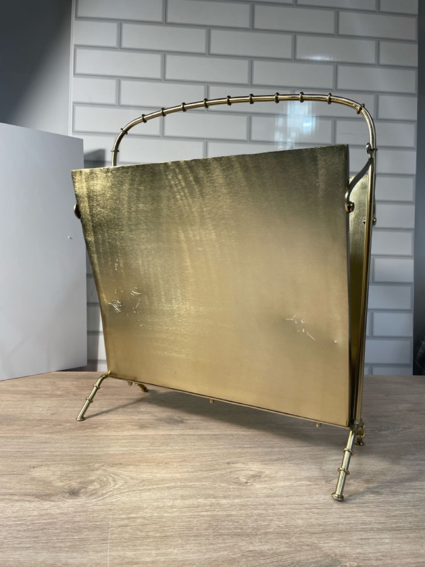 Vintage Brass Newspaper Rack - Image 3 of 5