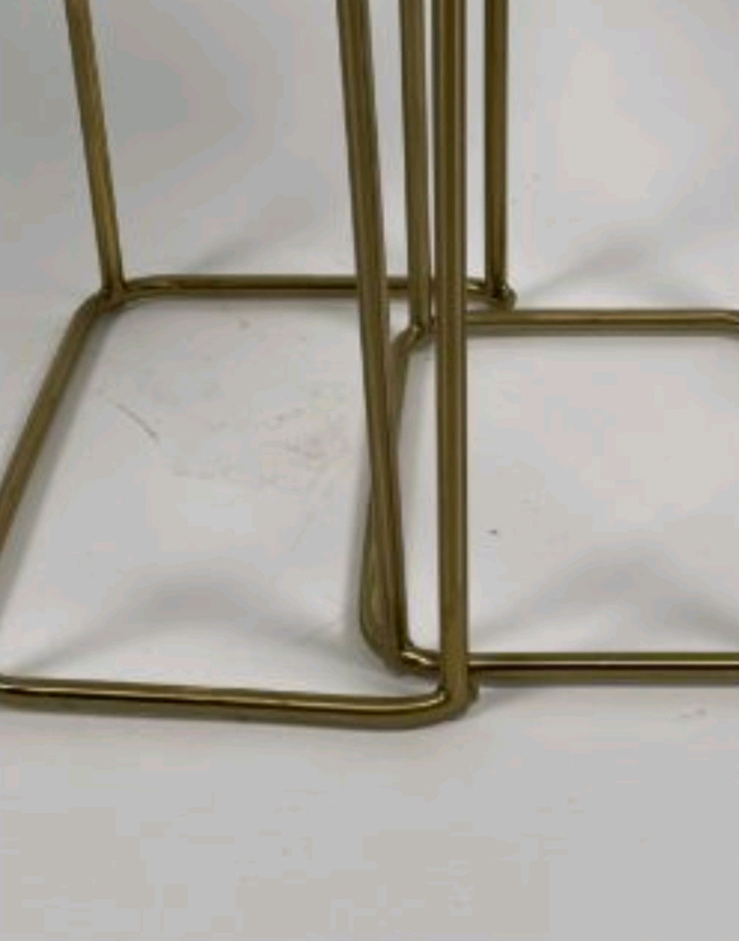 Gold Colour Side Table With Marble Top x2 - Image 4 of 4