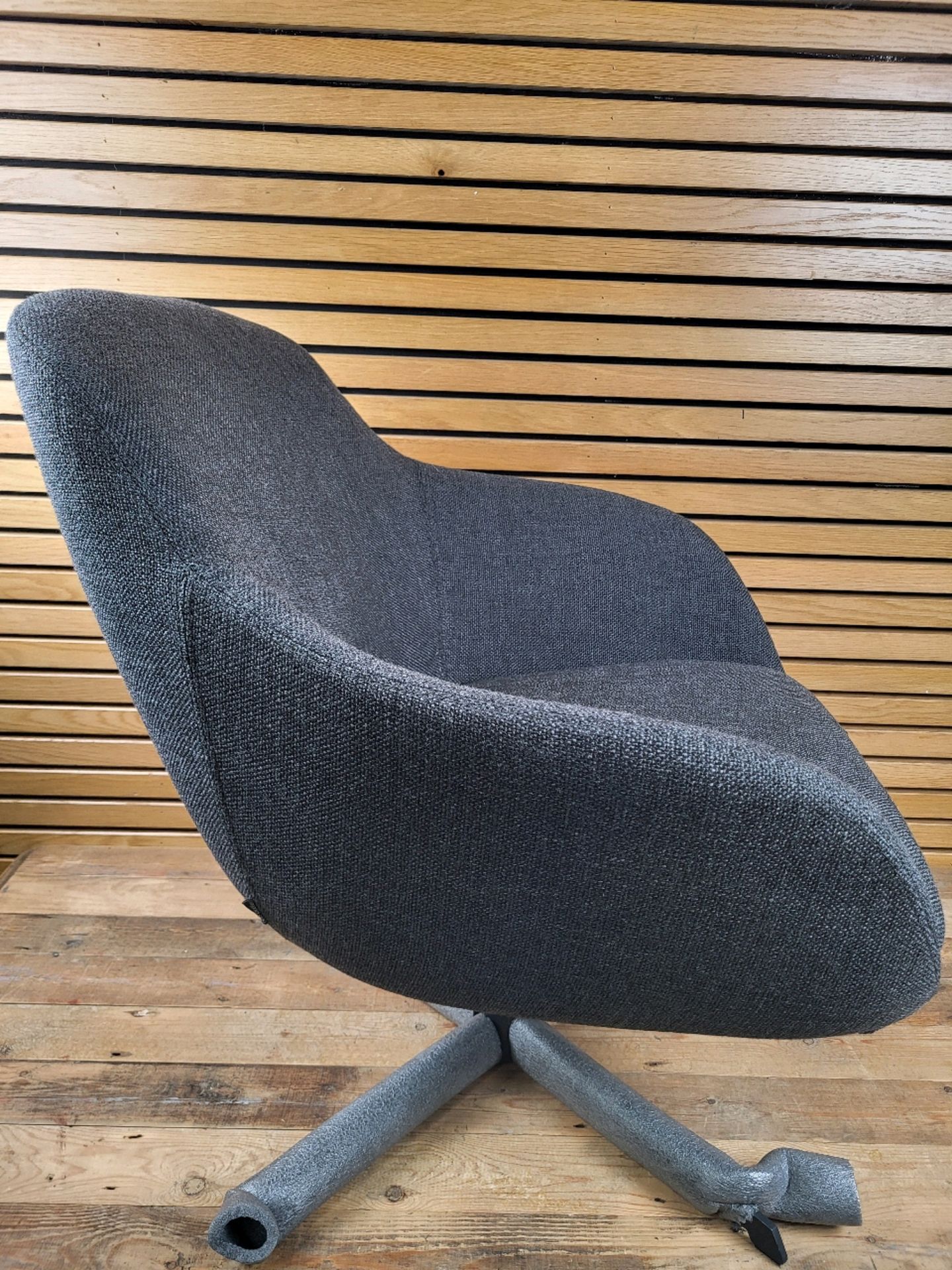 Pols Potten Grey Swivel Fabric Chair - Image 2 of 4