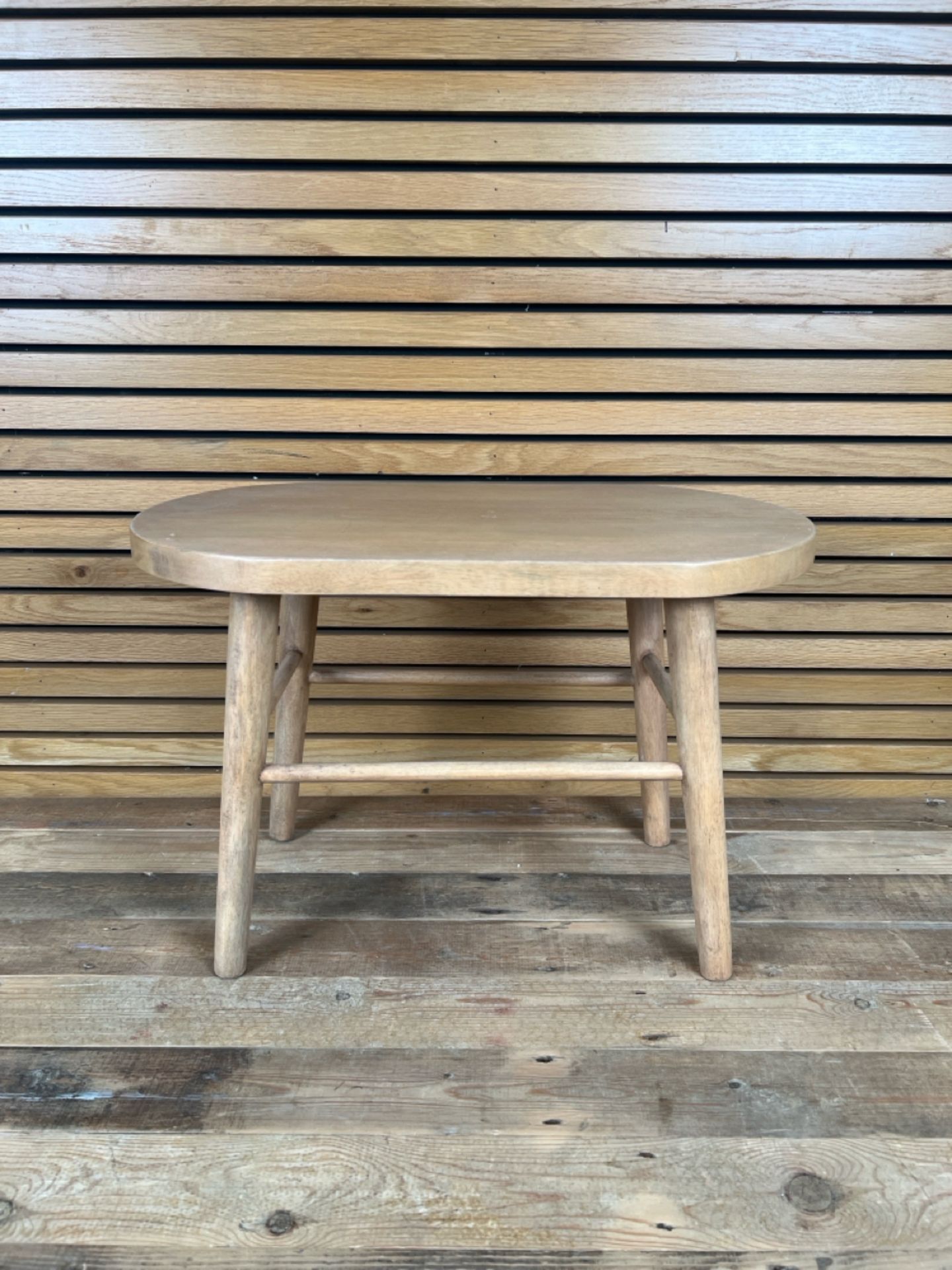 Wood Oval Top Side Table