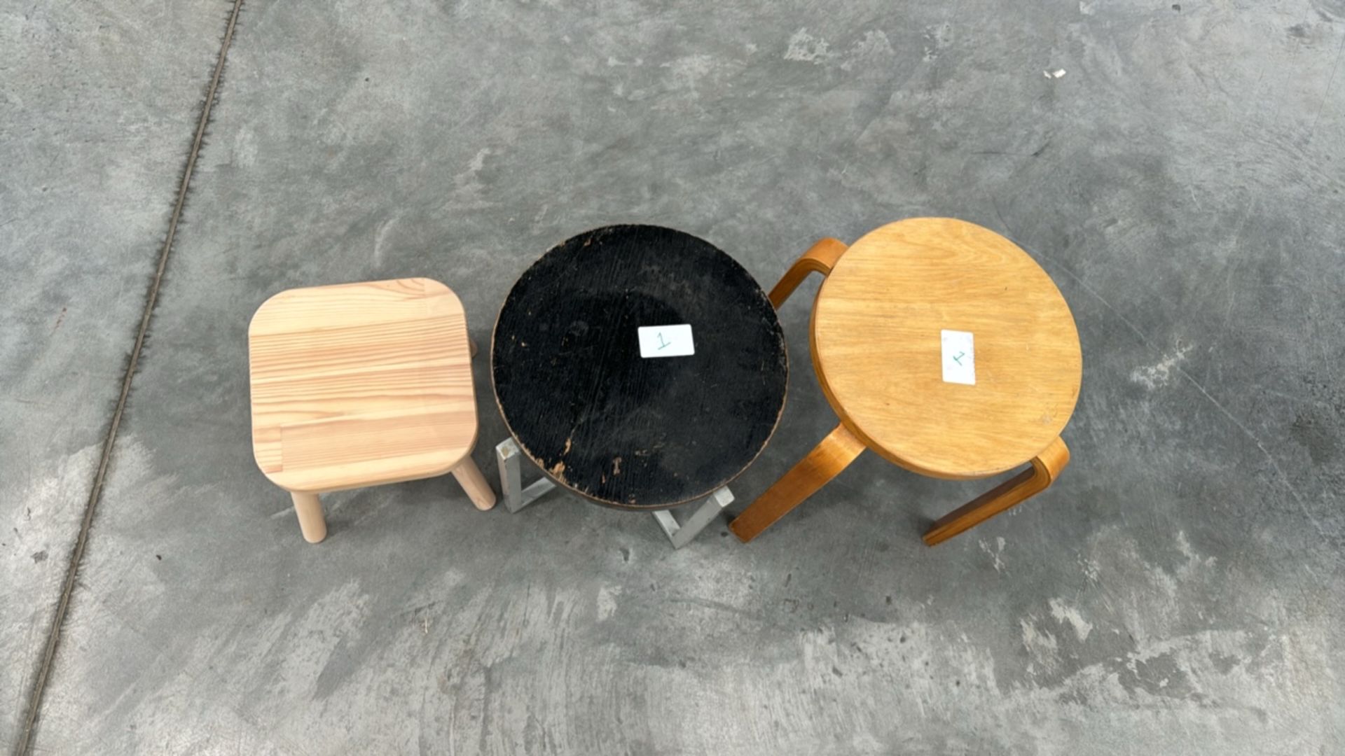 Wooden Stools x3 - Image 4 of 4