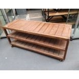 Low Level Wooden Table on Castors