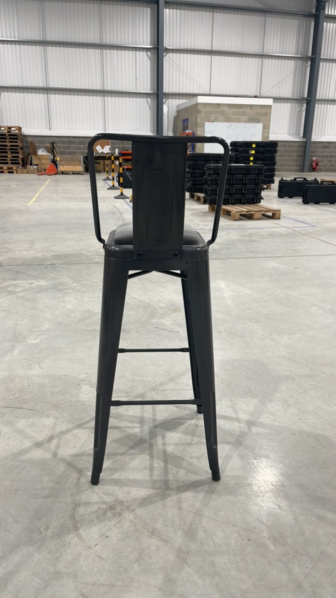 Charcoal Metal Bar Stool - Image 4 of 5