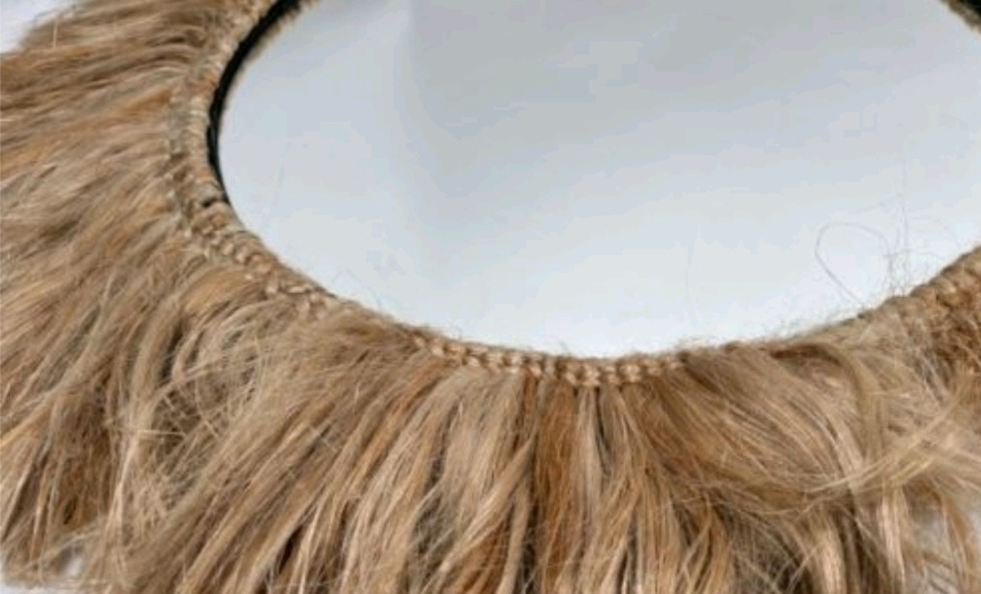 Amara Design Circular Wall Mirror With Faux Wig Border - Image 4 of 4