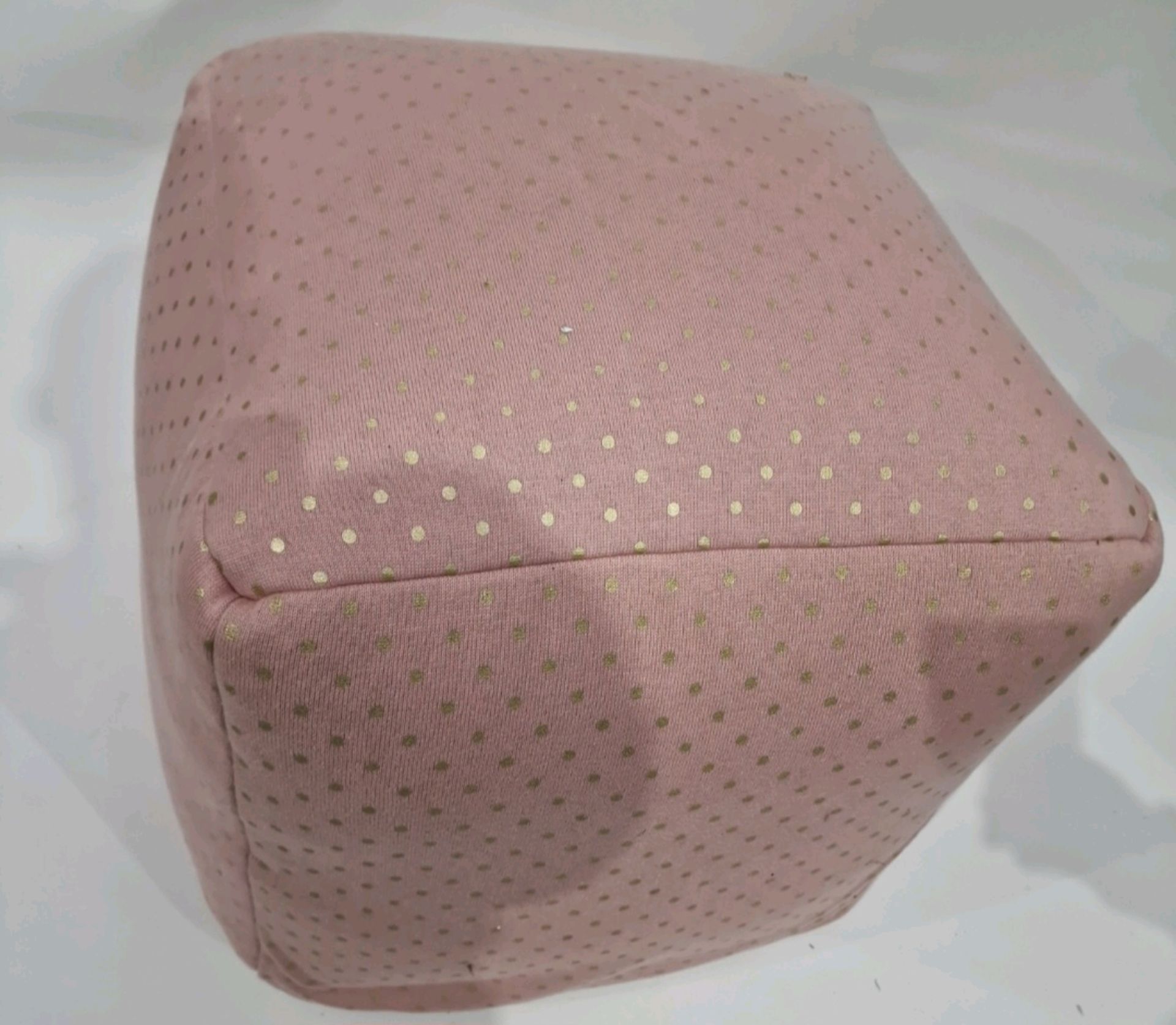 Pink With Gold Spots Beanbag Cube - Image 3 of 3