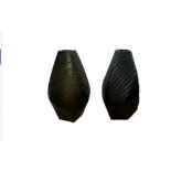 Designed By Amara Black Glass Decorative Vases x 2