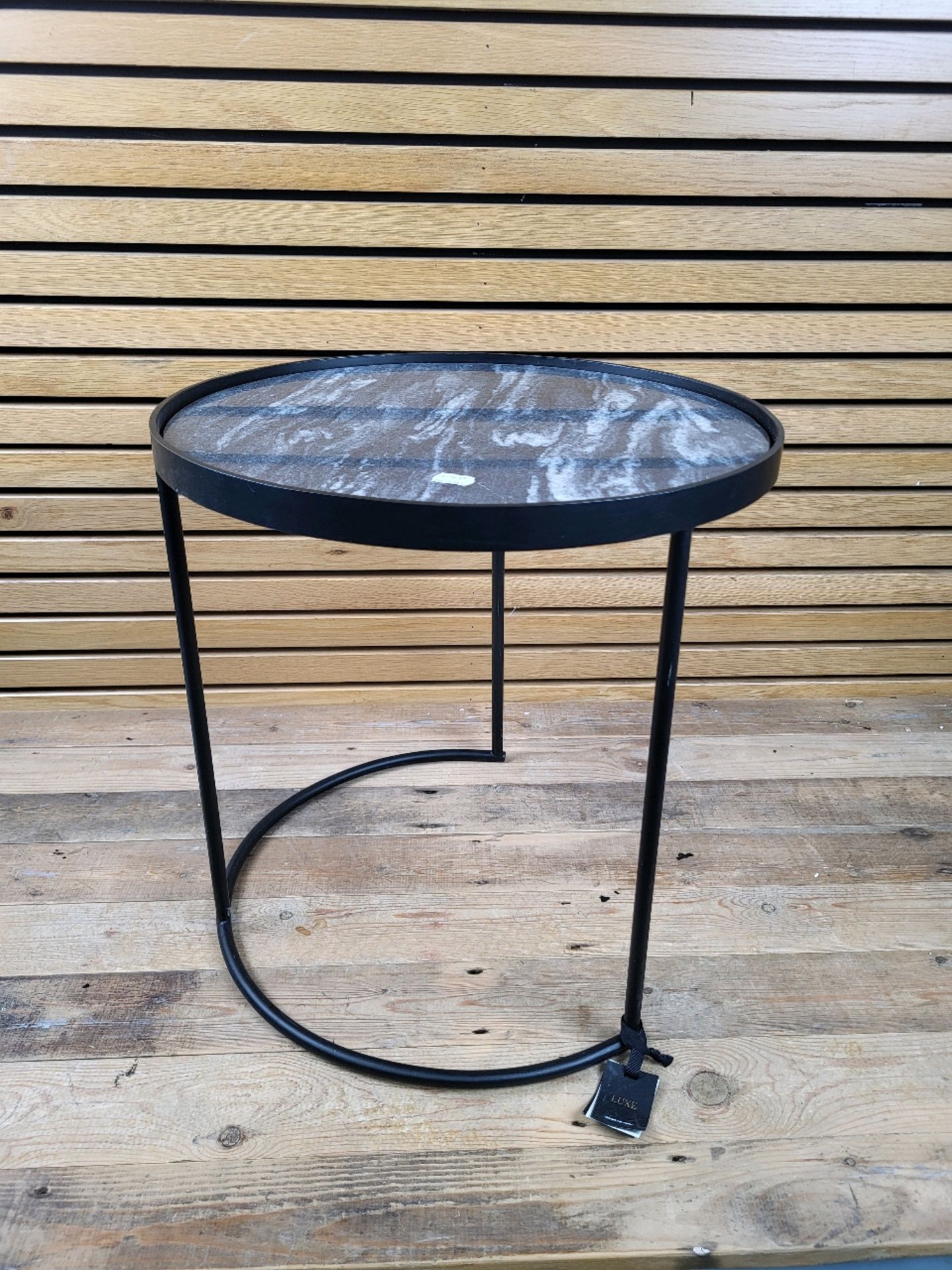 Marble and Metal Side Table - Image 2 of 4