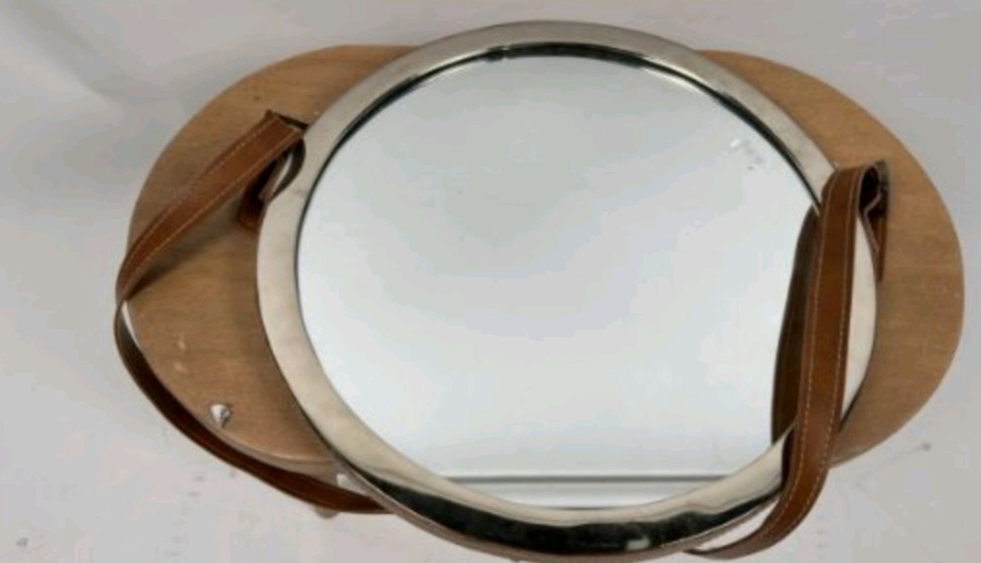 Circular Wall Mirror With Leather Strap - Bild 2 aus 4