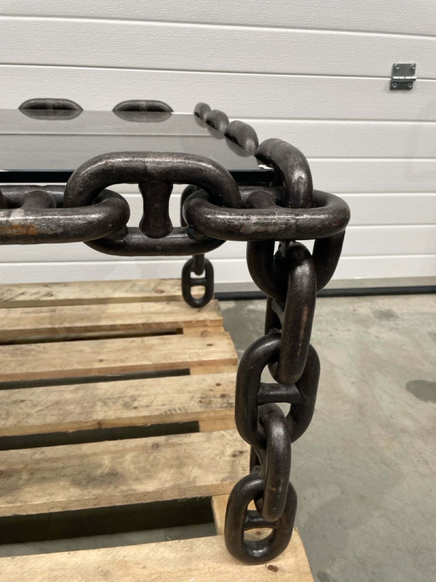 Vintage Large Iron Chain Coffee Table Brutalist Belgium in the style of Franz West - Bild 3 aus 4