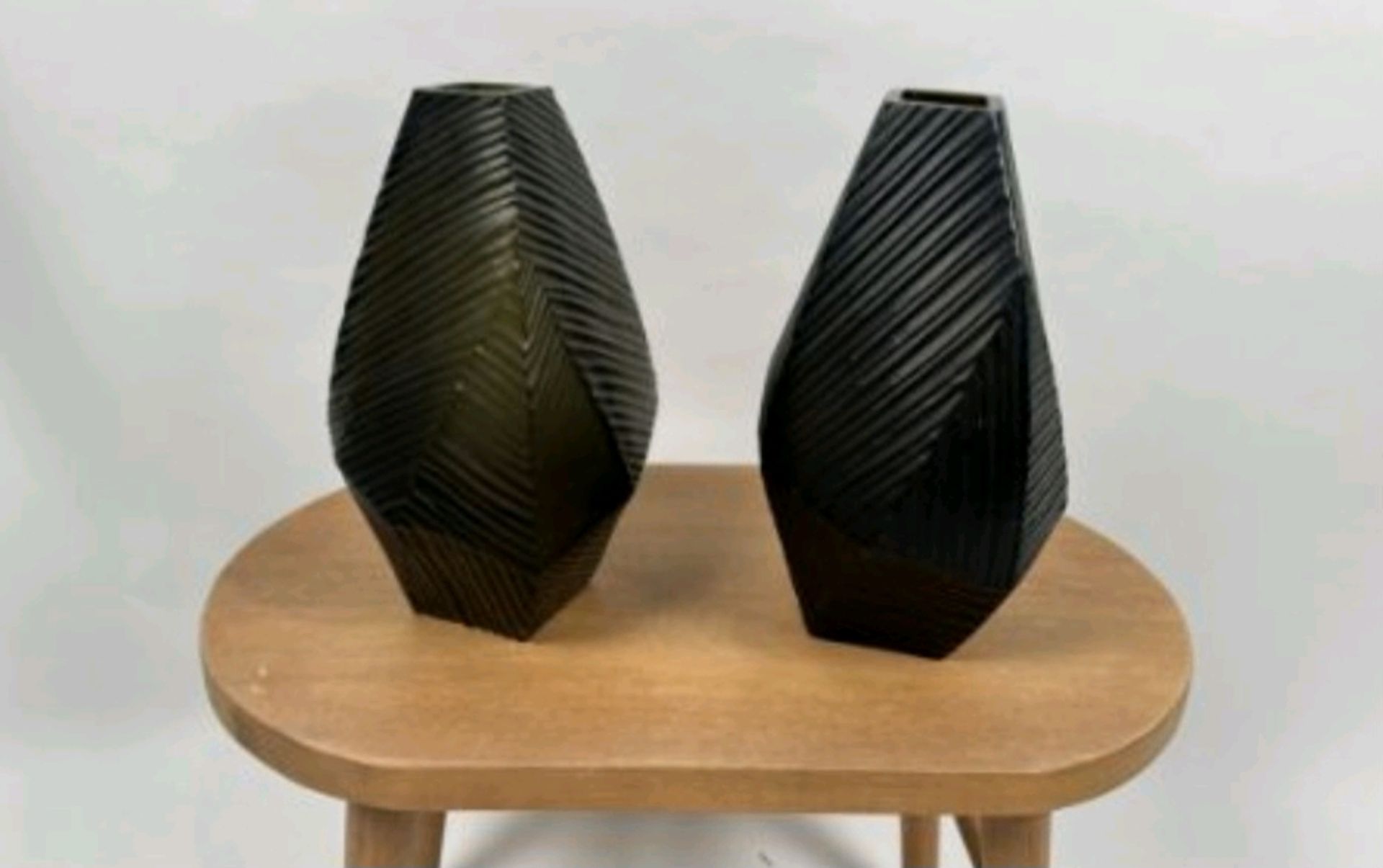 Designed By Amara Black Glass Decorative Vases x 2 - Image 3 of 3