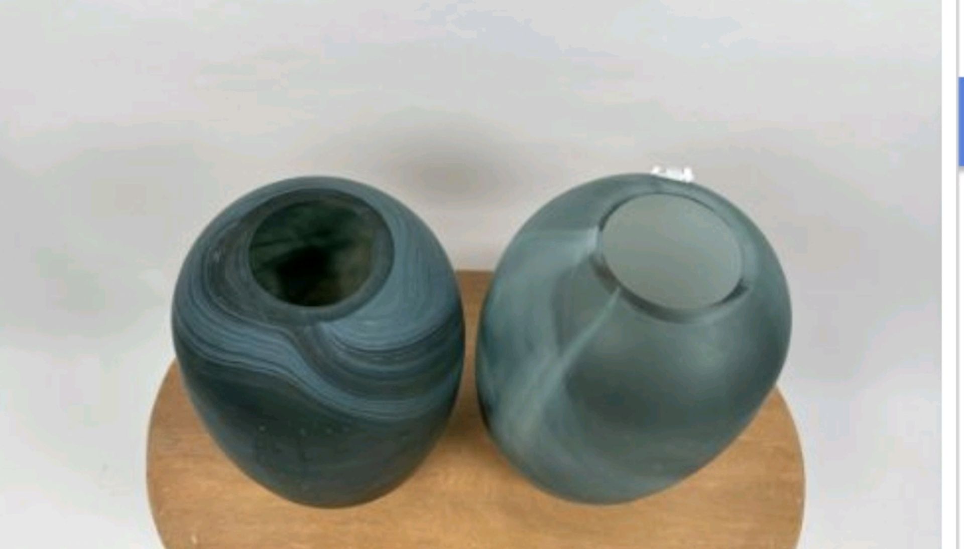 Amara Glass Vase x 2 Dark Blue - Image 2 of 3