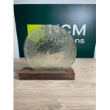 Glass Display Ornament with Wooden Stand
