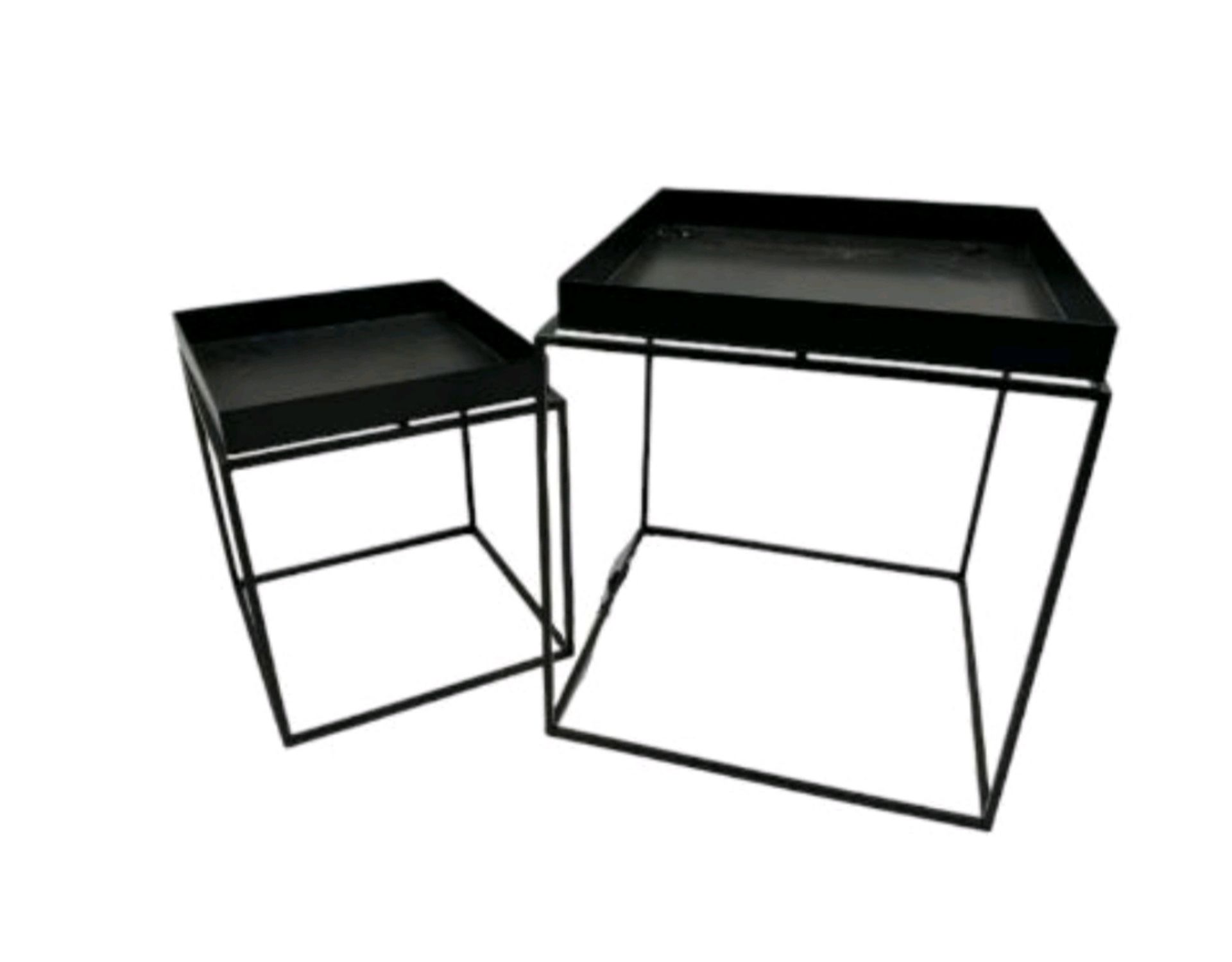 Black Square Frame Display Table Set Of 2