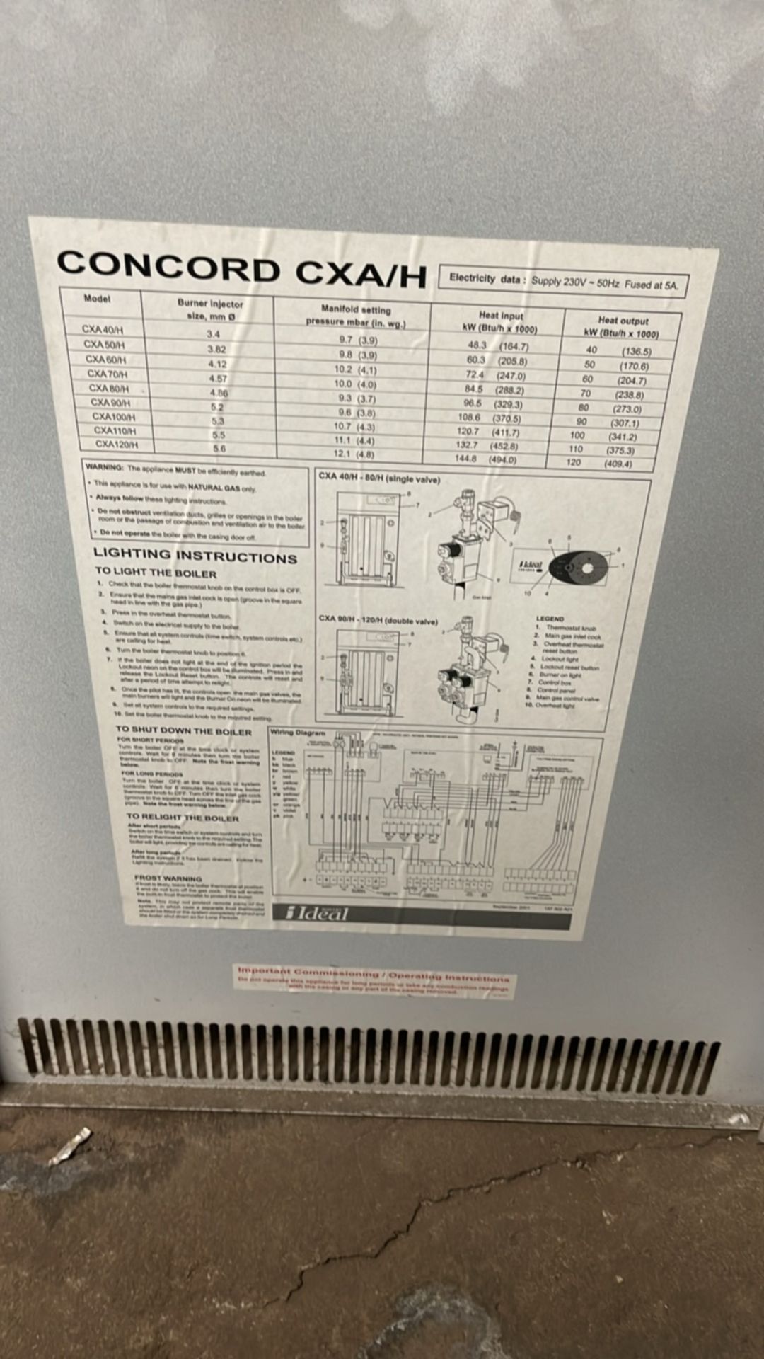 Ideal Concord Boiler CXA - Image 3 of 6