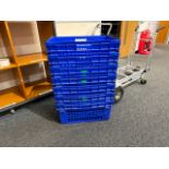 Blue Plastic Totes x7