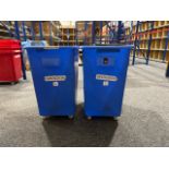 Blue Plastic Mobile Tubs x2