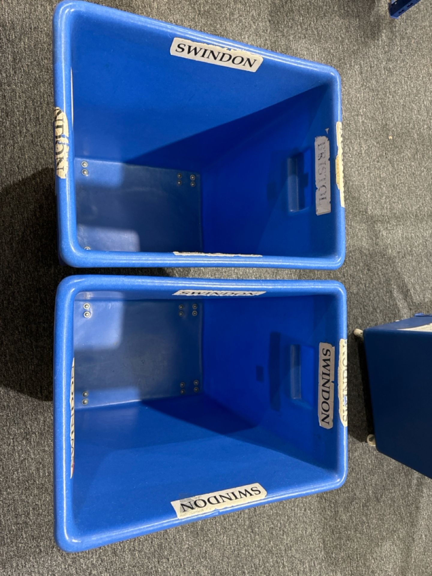 Blue Plastic Mobile Tubs x2 - Image 3 of 4