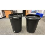 Black Plastic Bins x2