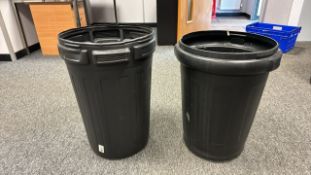 Black Plastic Bins x2