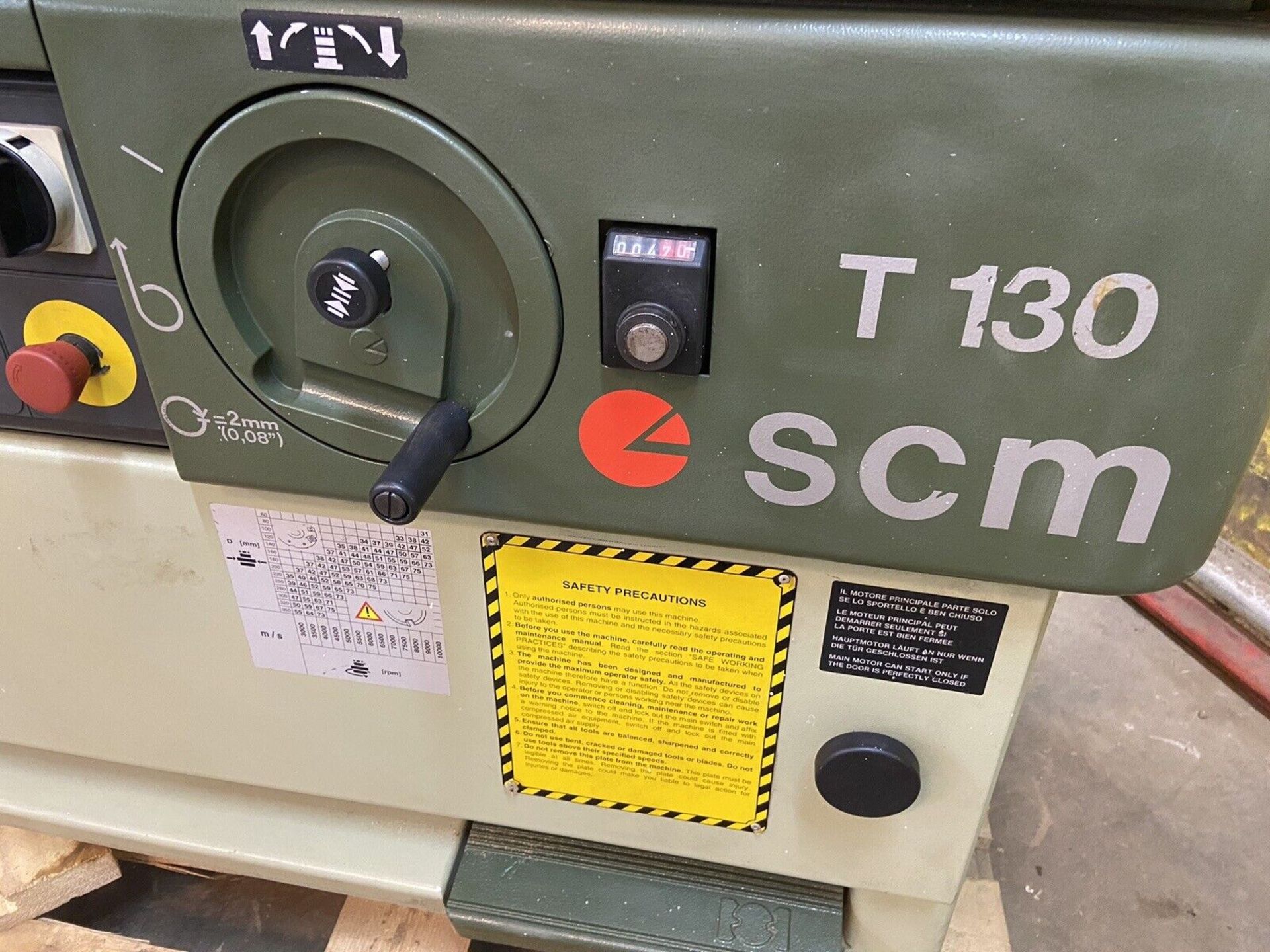 SCM T130 Spindle Moulder, Sliding Tenon Table, Power Feed, 7.5KW Motor - Image 6 of 16