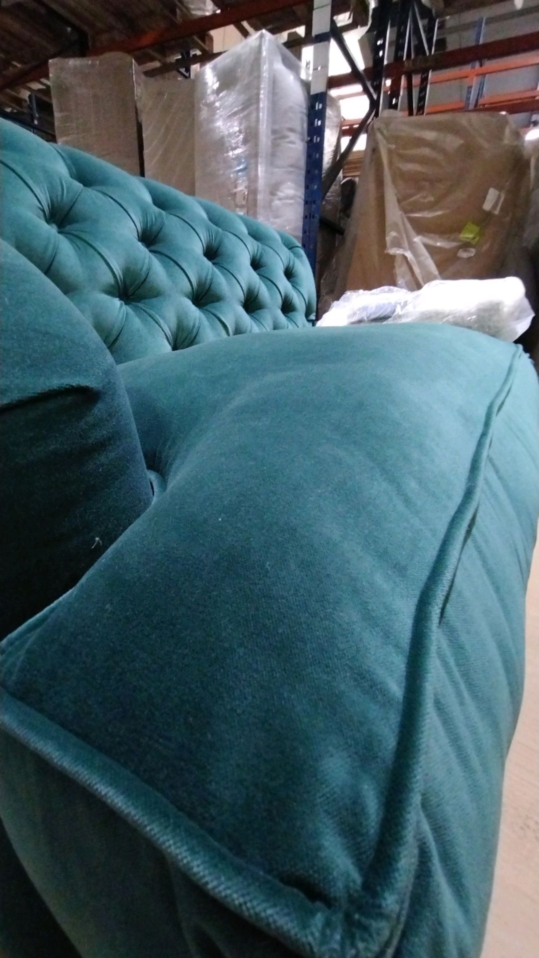 Snowdrop Button Back 2 Seat Sofa In Jade Smart Velvet RRP - £1890 - Image 8 of 9