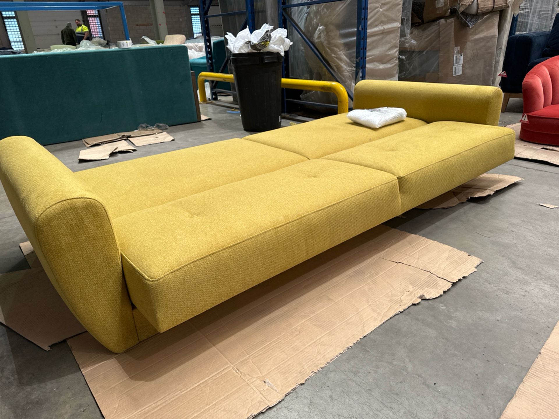 Jack 3 Seat Sofa In Soft Textured Yellow RRP - £1199 - Image 7 of 7