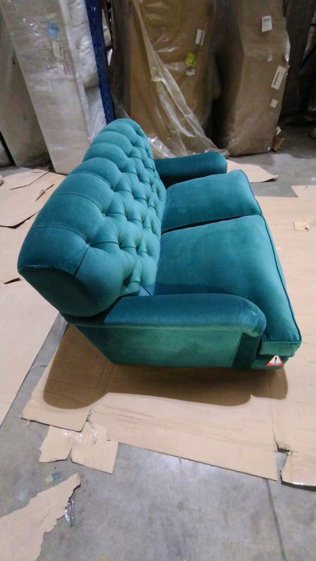 Snowdrop Button Back 2 Seat Sofa In Jade Smart Velvet RRP - £1890 - Image 7 of 9