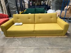 Jack 3 Seat Sofa In Soft Textured Yellow RRP - £1199