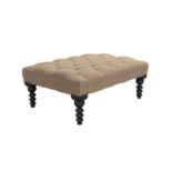 Valentin Medium Rectangle Footstool In Driftwood Baylee Multi-Tone Viscose Linen RRP - £610
