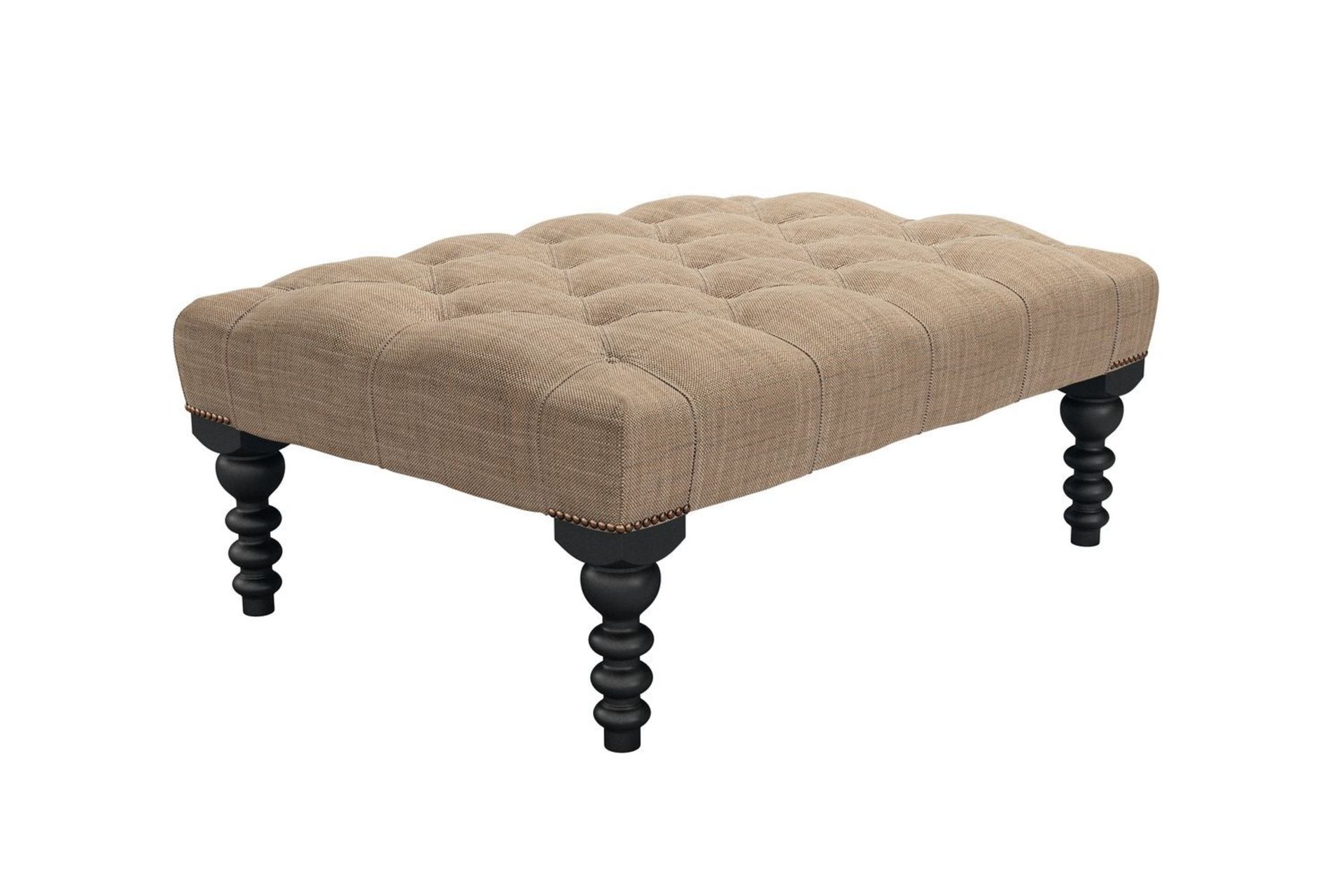 Valentin Medium Rectangle Footstool In Driftwood Baylee Multi-Tone Viscose Linen RRP - £610