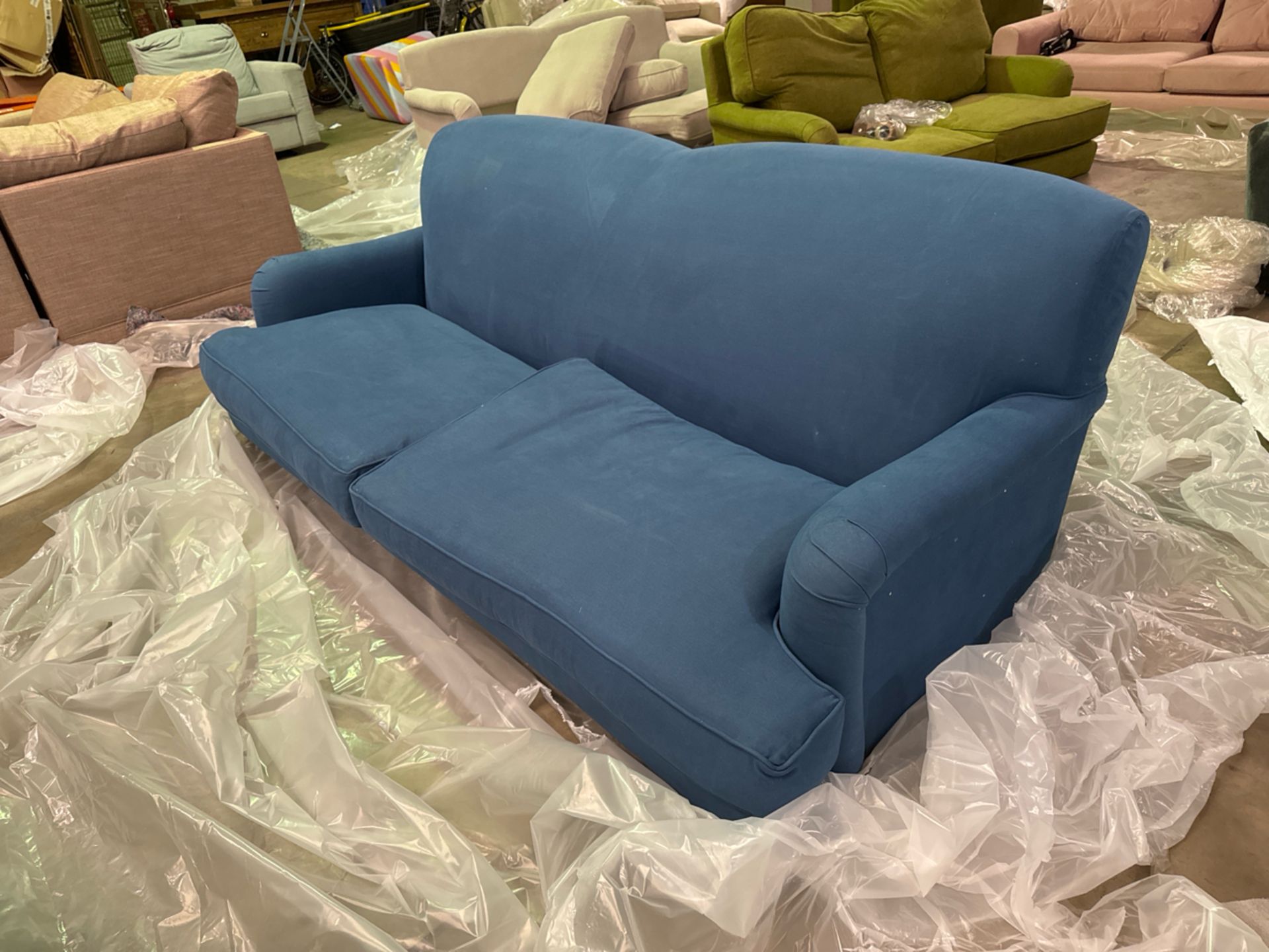 Snowdrop 3 Seat Sofa In Heather Blue Smart Cotton RRP - £2000 - Image 2 of 6