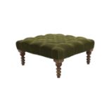 Valentin Medium Square Footstool In Meadow Smart Velvet RRP - £630