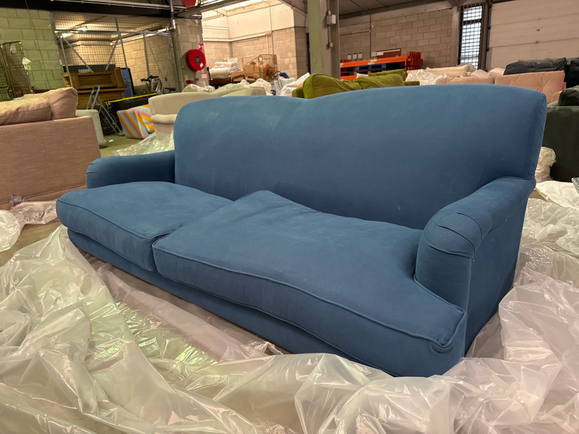 Snowdrop 3 Seat Sofa In Heather Blue Smart Cotton RRP - £2000 - Image 3 of 6