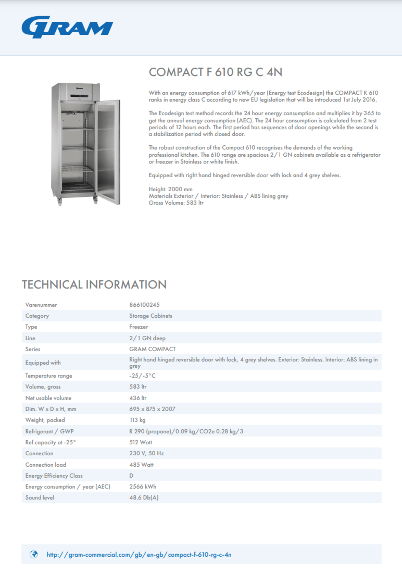 Hoshizaki F 610 RG C 4N Freezer - Image 7 of 7