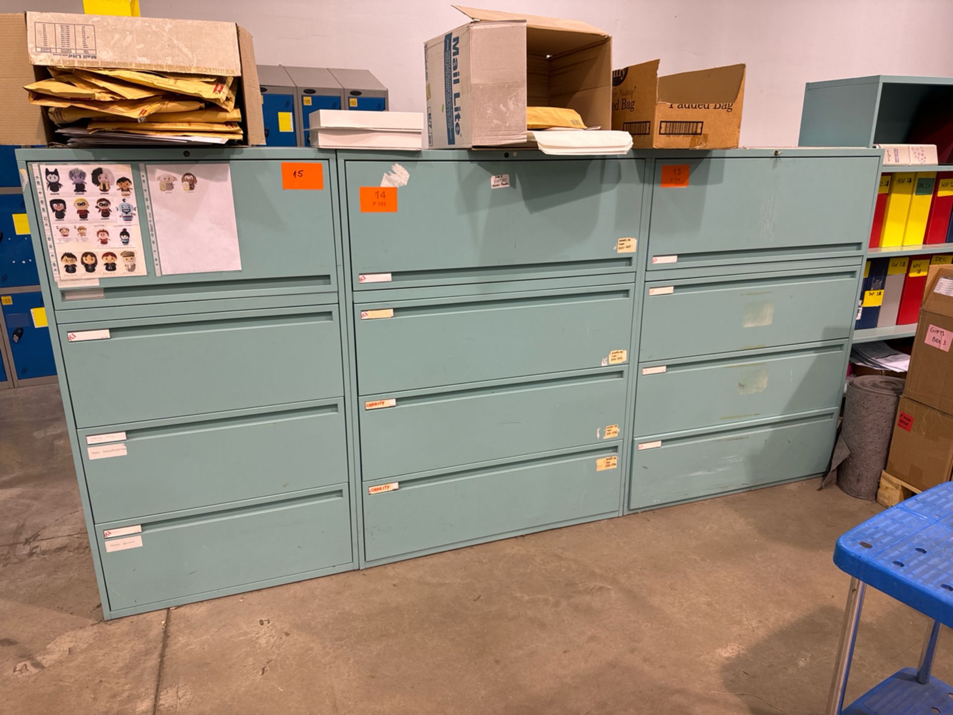 Light Blue Metal Storage Unit x3