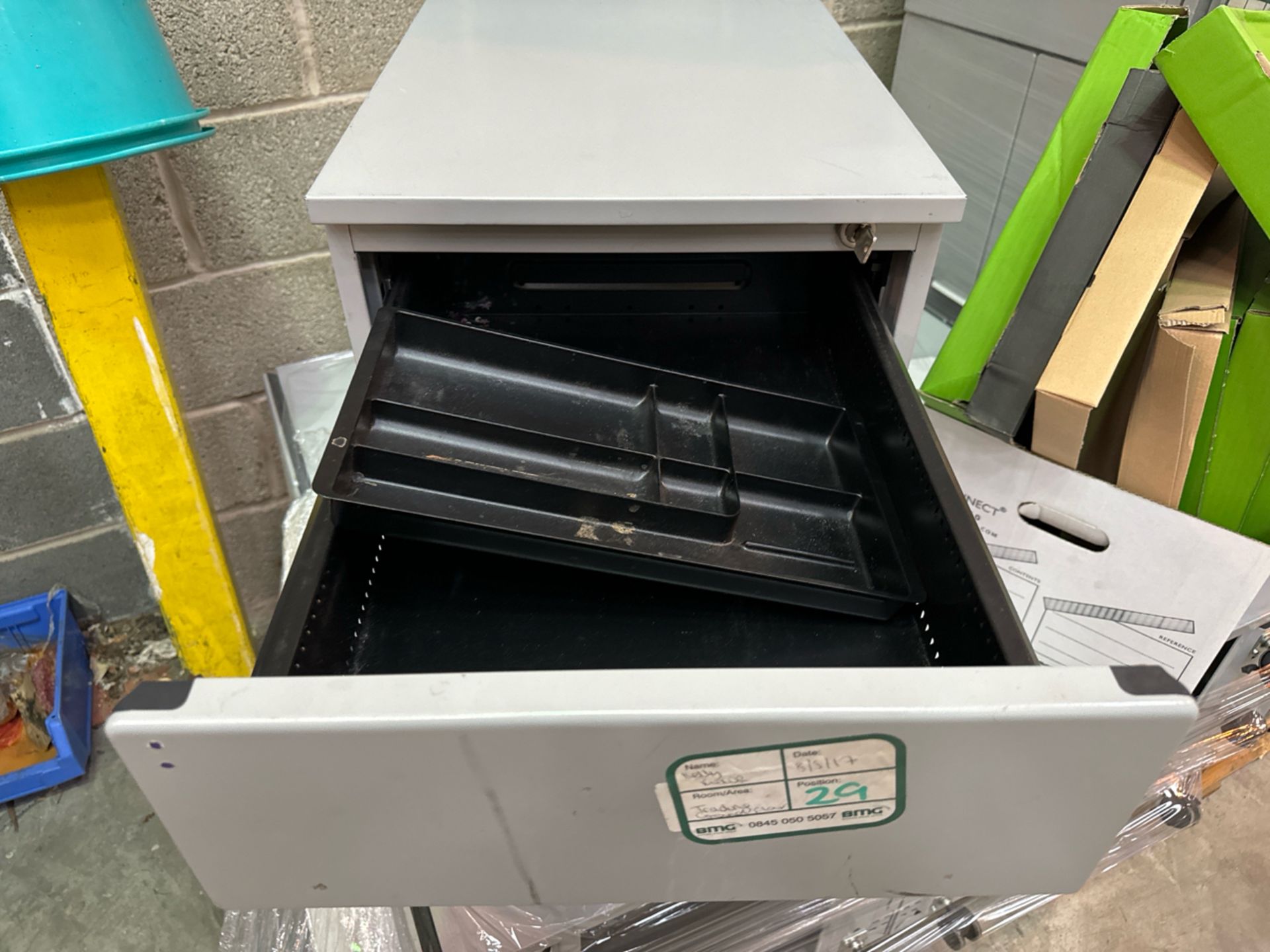 Grey Metal Under DeskDrawer Unit x4 - Image 4 of 6