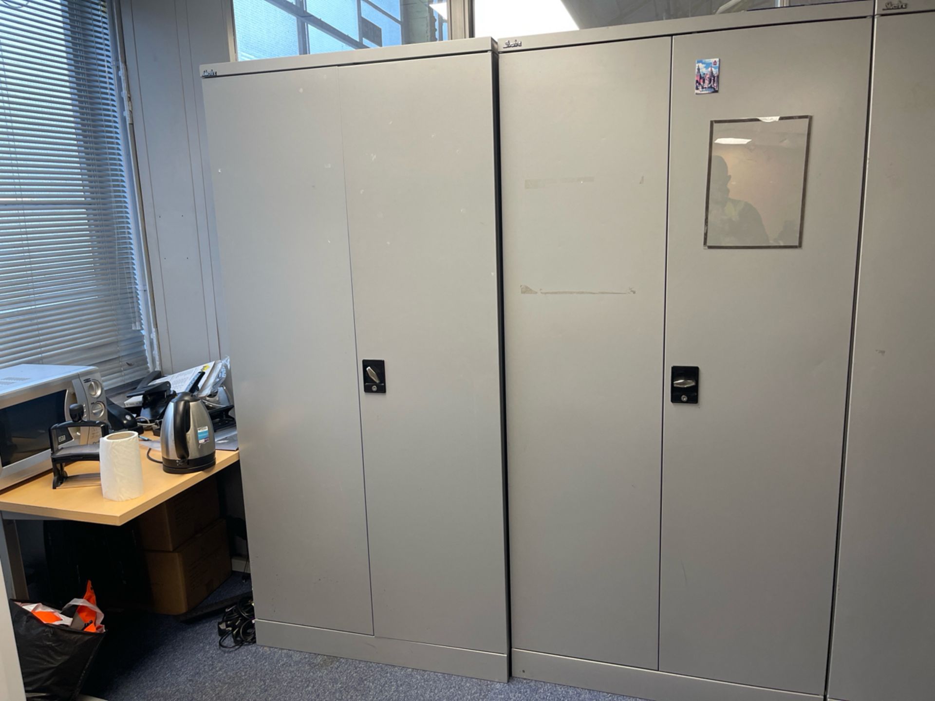 Pair Of Silverline Metal Storage Cupboards