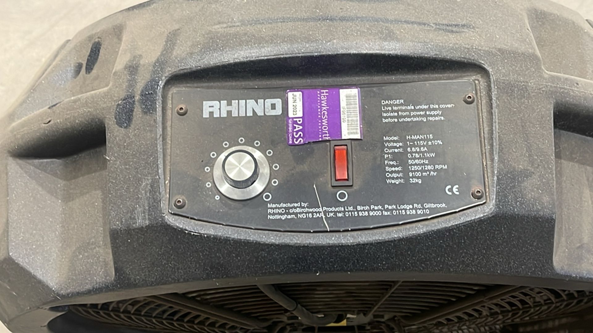 Rhino 115v FE050 Industrial Cooling Fan Crowd Fan Air Mover Drying Fan - Bild 2 aus 6