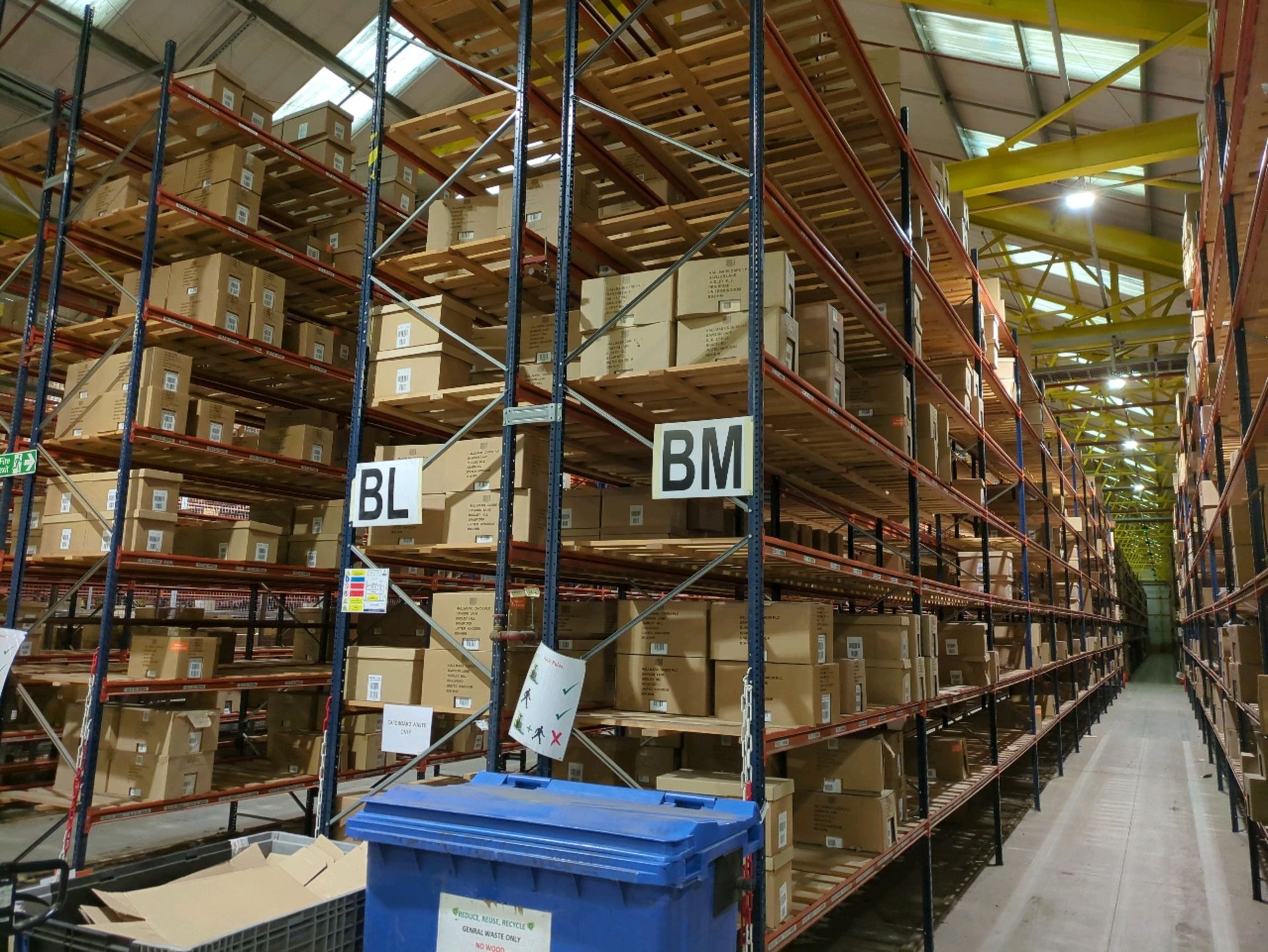 Run Of 24 Bays Of Back To Back Boltless Industrial Pallet Racking