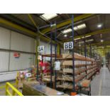 Run Of 18 Bays Of Back To Back Boltless Industrial Pallet Racking