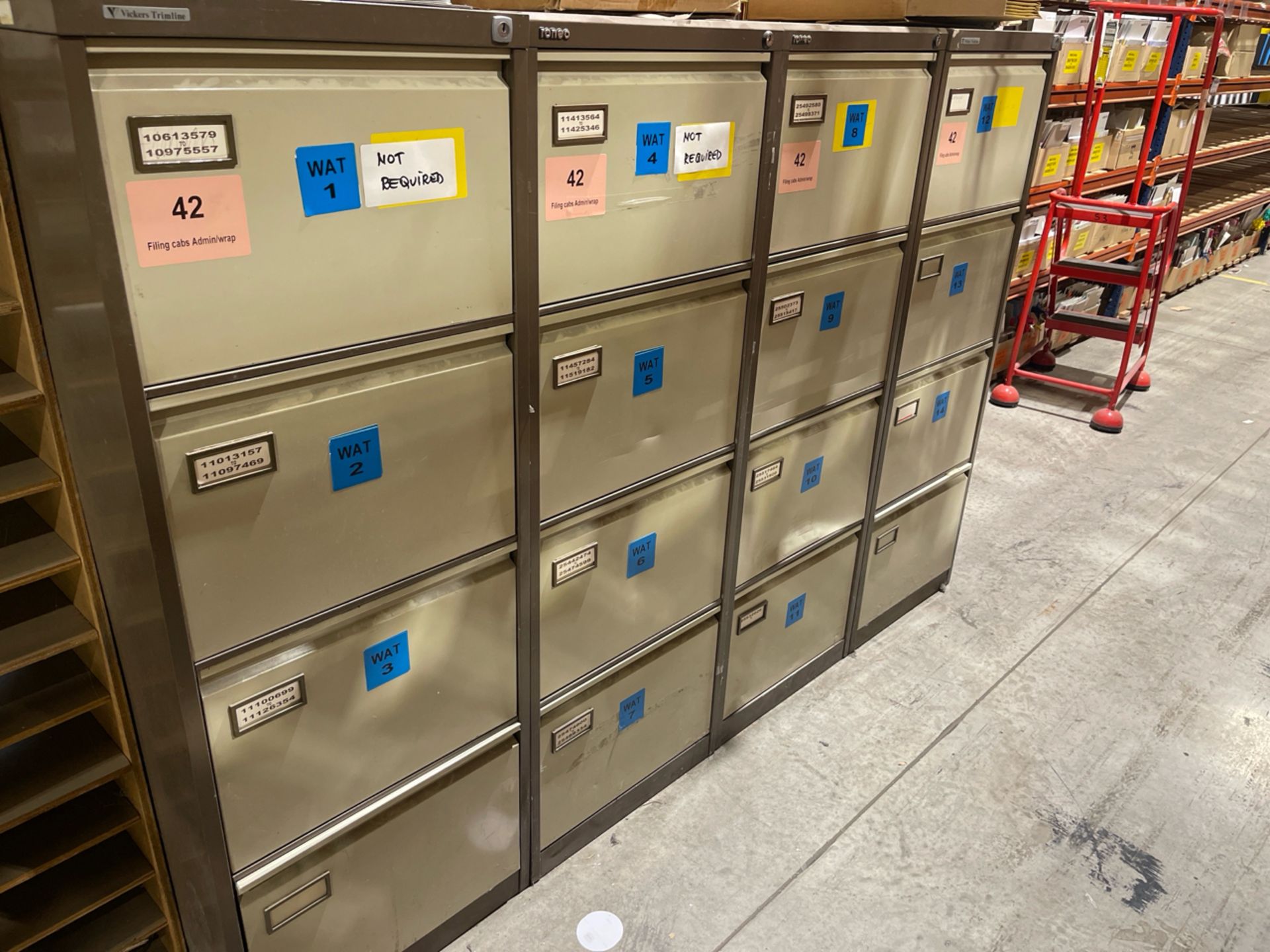 Bank Of 4 Filing Cabinets